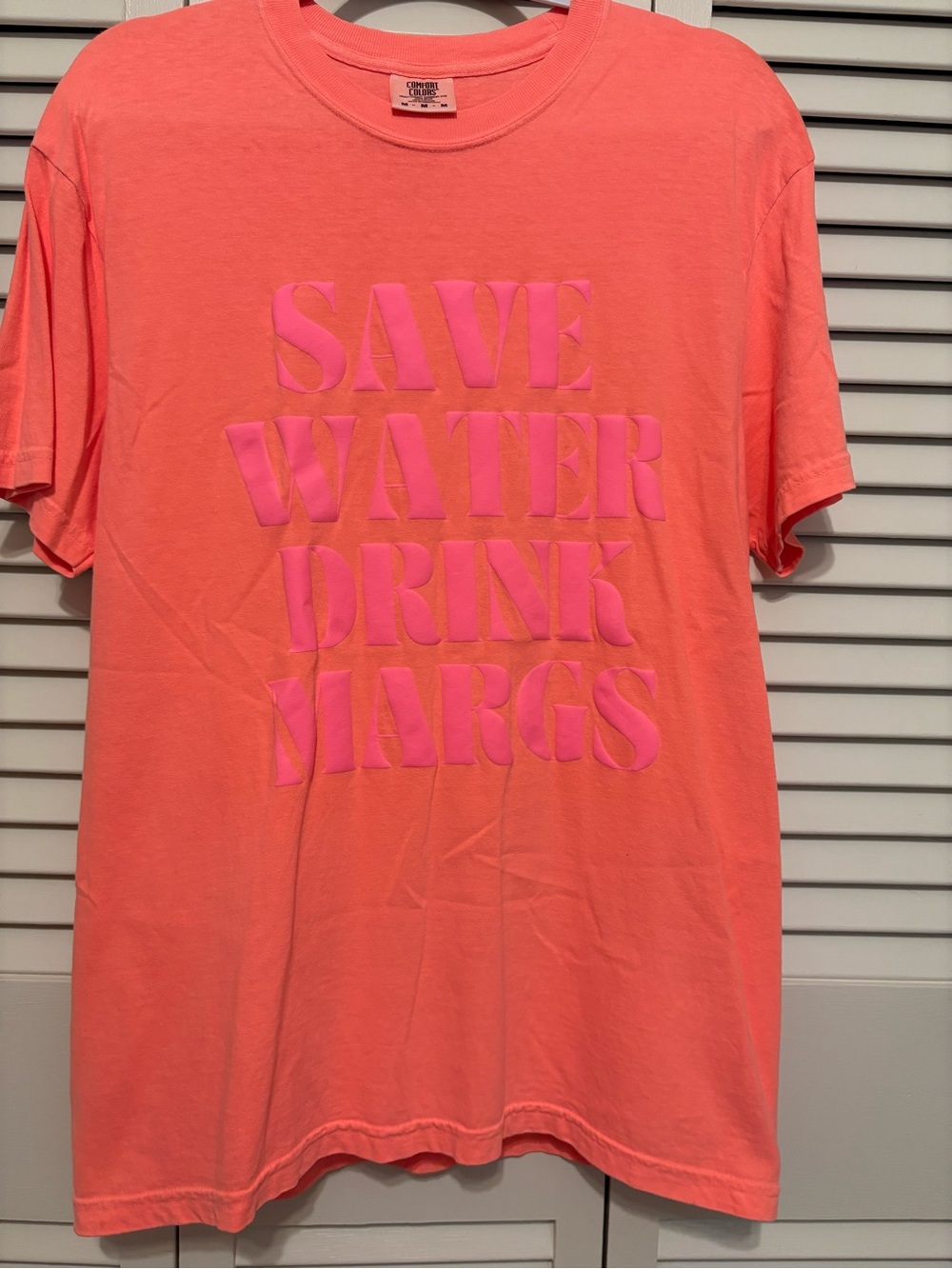 Comfort Colors Coral Pink 'Save Water Drink Margs' Graphic Tee